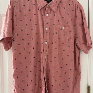 Eighty Eight Men's Red Geometric Button Down Shirt